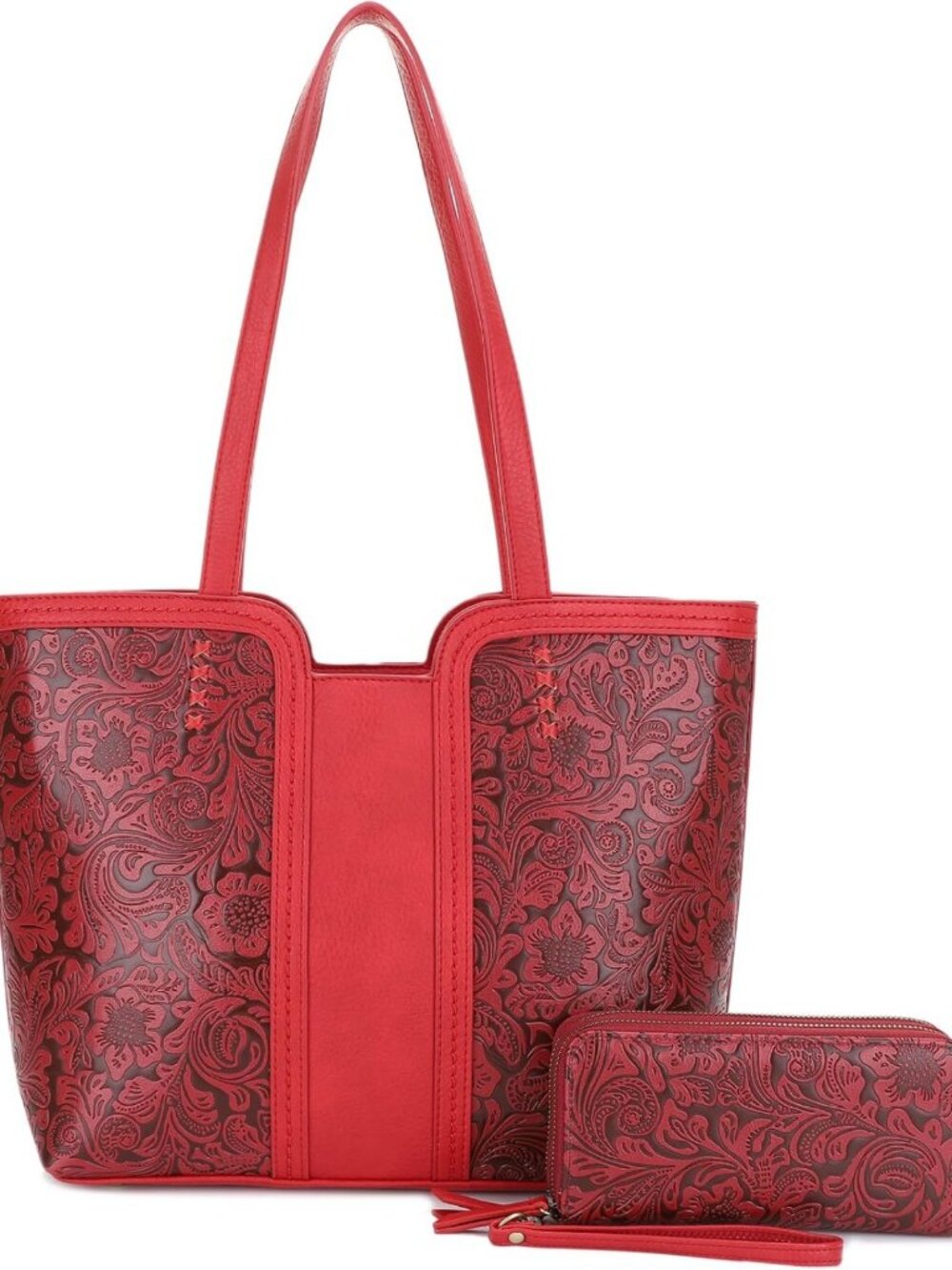 Stylish Tooled Leather Women’s Tote Bag with Lock & Key - Perfect for Everyday